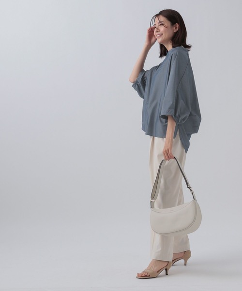 Elura（エルーラ）の「アイロンいらずスキッパーブラウス/109961（シャツ/ブラウス・レディース・ブルー/ホワイト系その他5/ライトブルー・FREE）」の10枚目の写真