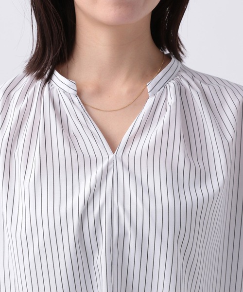 Elura（エルーラ）の「アイロンいらずスキッパーブラウス/109961（シャツ/ブラウス・レディース・ブルー/ホワイト系その他5/ライトブルー・FREE）」の6枚目の写真