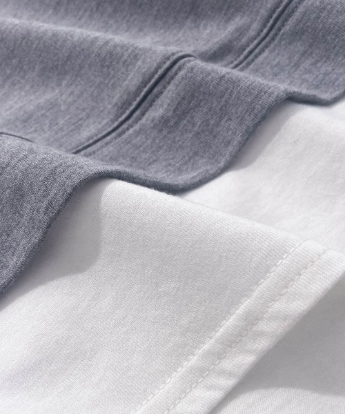 Soiunique（スワユニーク）の「重ね着風ゆったり半袖トップス ［Soiunique］（Tシャツ/カットソー・レディース・杢グレー/ブラック/オレンジ・L/LL/M）」の15枚目の写真