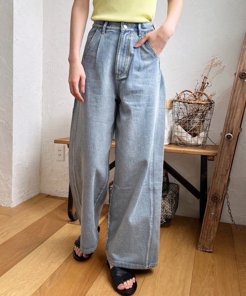 Rejoule(リジュール)の「ヴィンテージライクカーブデニムパンツ(デニムパンツ・レディース・ブルー/サックスブルー・M/S)」の16枚目の写真