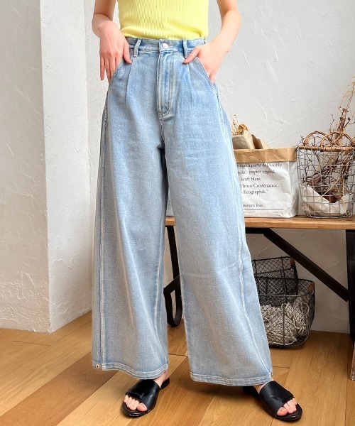 Rejoule(リジュール)の「ヴィンテージライクカーブデニムパンツ(デニムパンツ・レディース・ブルー/サックスブルー・M/S)」の19枚目の写真