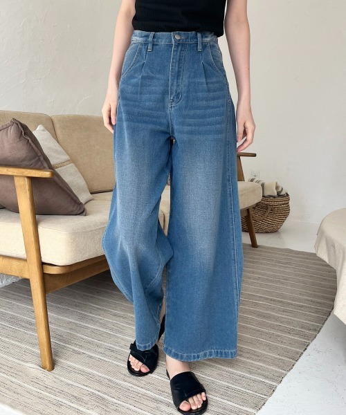 Rejoule(リジュール)の「ヴィンテージライクカーブデニムパンツ(デニムパンツ・レディース・ブルー/サックスブルー・M/S)」の11枚目の写真