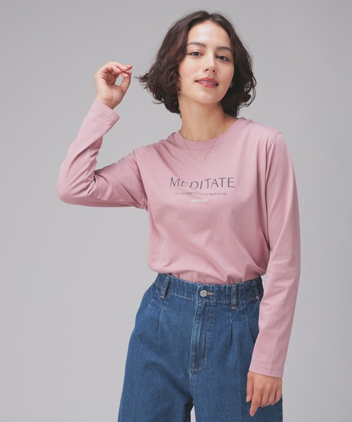 GLACIER lusso（グラシアルッソ）の「ロゴプリントＴシャツ（Tシャツ/カットソー・レディース・ブラック/ピンク/ホワイト/チャコール/カーキオリーブ・L/M/S/LL）」の5枚目の写真