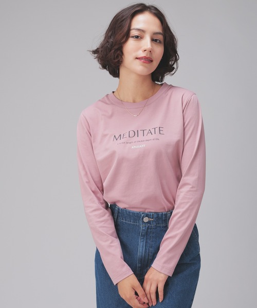 GLACIER lusso（グラシアルッソ）の「ロゴプリントＴシャツ（Tシャツ/カットソー・レディース・ブラック/ピンク/ホワイト/チャコール/カーキオリーブ・L/M/S/LL）」の13枚目の写真