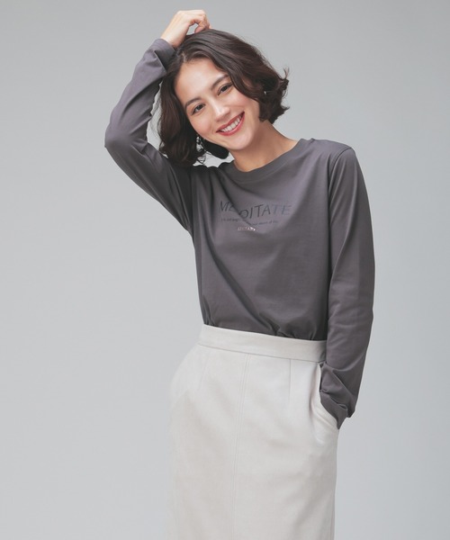 GLACIER lusso（グラシアルッソ）の「ロゴプリントＴシャツ（Tシャツ/カットソー・レディース・ブラック/ピンク/ホワイト/チャコール/カーキオリーブ・L/M/S/LL）」の21枚目の写真