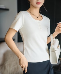 【Banico】ラウンドネックソリッドカラーTシャツ (SS)