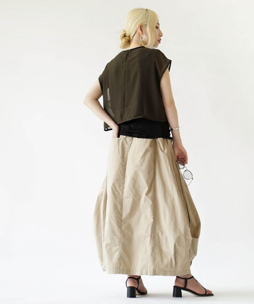 e-zakkamania stores（イーザッカマニアストアーズ）の「ポップコーン ワークスカート（スカート・レディース・ベージュ/カーキ・フリー）」の11枚目の写真