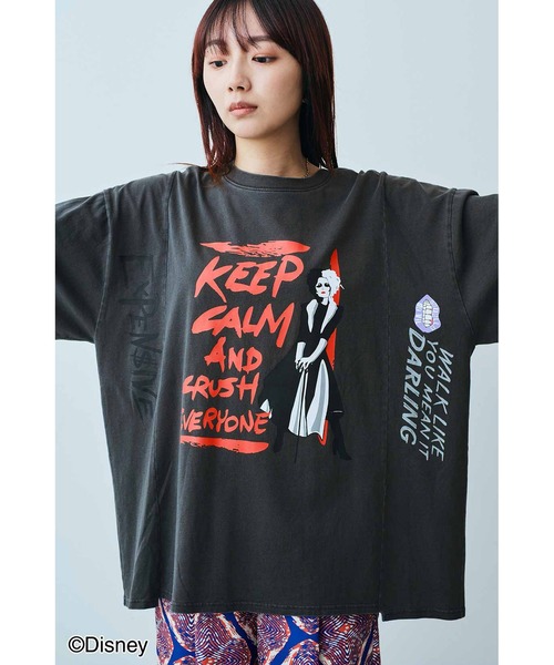 MEDE19F（メデジュウキュウ）の「ＭＥＤＥ１９Ｆ　【Ｄｉｓｎｅｙ】古着屋でみつけたようなリメイクライクＴシャツ／クルエラ（Tシャツ/カットソー・レディース・スミクロ・3/2/1）」の10枚目の写真