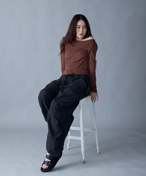 MILLER(ミラー)の「R.P.miller/ミラー LightPrib 2Way PO プルオバー(Tシャツ/カットソー・レディース・ブラック/ブラウン/ホワイト・FREE)」の11枚目の写真