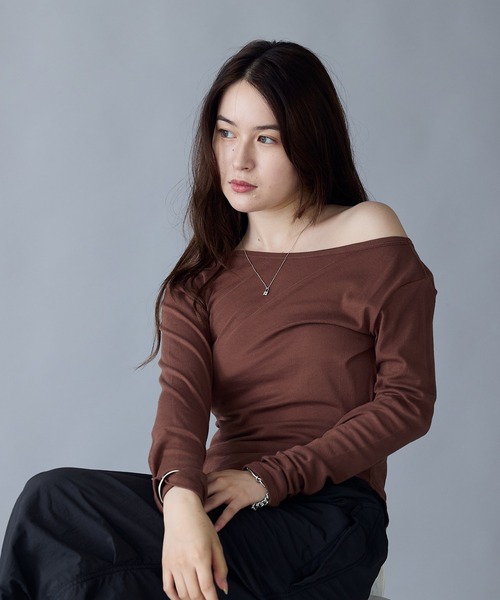 MILLER(ミラー)の「R.P.miller/ミラー LightPrib 2Way PO プルオバー(Tシャツ/カットソー・レディース・ブラック/ブラウン/ホワイト・FREE)」の13枚目の写真