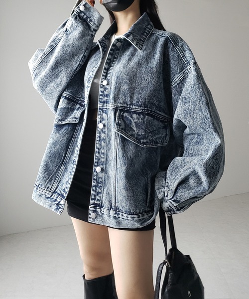 ファーケミカルデニムジャケット ケミカルデニムショートパンツ セットアップ ファーケミカルデニムジャケット ケミカルデニムショートパンツ