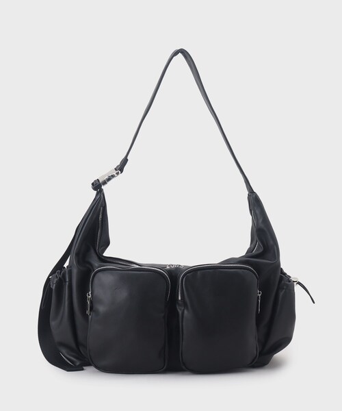 tk.TAKEO KIKUCHI（ティーケータケオキクチ）の「◆ダブルポケットビッグショルダーバッグ（ショルダーバッグ・メンズ・ブラック系7/ブラック/グレー系その他/ブラック系・00）」の13枚目の写真