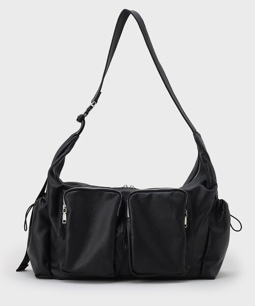 tk.TAKEO KIKUCHI（ティーケータケオキクチ）の「◆ダブルポケットビッグショルダーバッグ（ショルダーバッグ・メンズ・ブラック系7/ブラック/グレー系その他/ブラック系・00）」の16枚目の写真