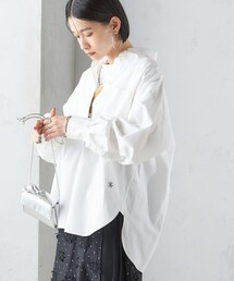 〈洗濯機可能〉ピンオックス 刺繍 オーバー シャツ