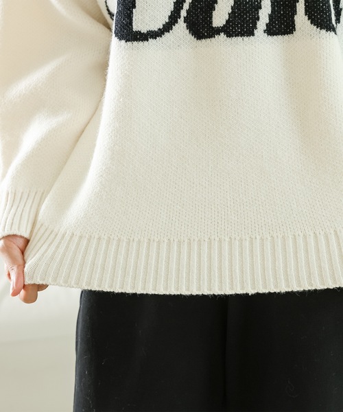 Lace Ladies(レースレディース)の「アルファベット レター ビッグシルエット 長袖 ニット プルオーバー(ニット/セーター・レディース・ホワイト/ブラウン/ブラック・FREE)」の21枚目の写真