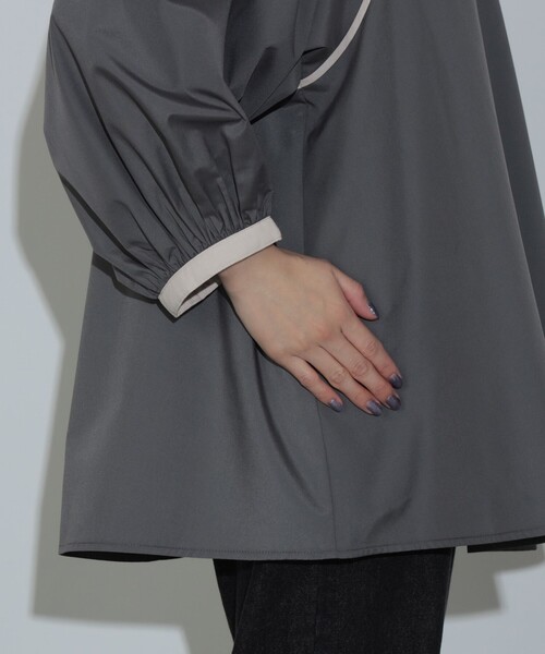 BEAMS HEART(ビームスハート)の「ノーカラー 袖ギャザー ブラウス(シャツ/ブラウス・レディース・チャコールグレー/オフホワイト/イエロー・FREE)」の20枚目の写真