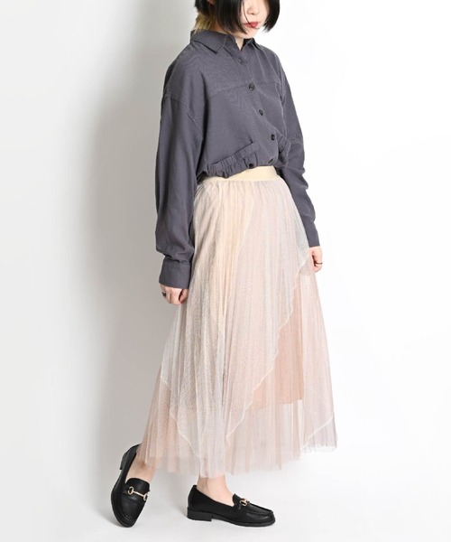 グラデーションチュール プリーツロングスカート（スカート）｜ABBEY MARKET（アビーマーケット） 5,960円