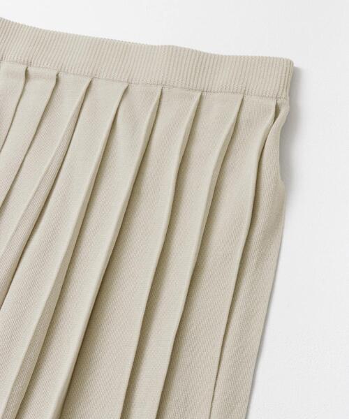 LAATO(ラート)の「knit pleats skirt(スカート・レディース・ライトブラウン/ダークグレー・FREE)」の4枚目の写真