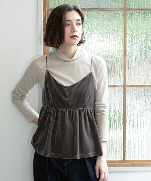 セール】シアーガーゼハイネックカットソー／ネオサーモ【吸湿発熱