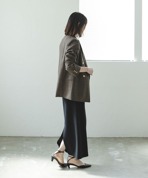 Noble(ノーブル)の「《追加》ジャージーライクカラータイトスカート8(スカート・レディース・チャコールグレー/グリーン系その他/ブラック/ホワイト系その他・34/36/38/40)」の7枚目の写真