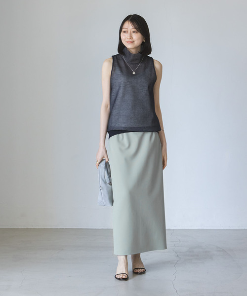 NOBLE ノーブル ジャージーライクカラータイトスカート8