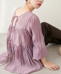 【Web限定】リボンティアードシアーブラウス