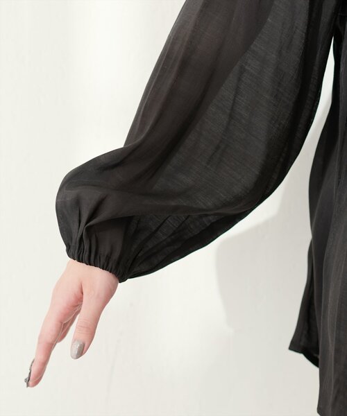 natural couture(ナチュラルクチュール)の「【Web限定】リボンティアードシアーブラウス(シャツ/ブラウス・レディース・ピンク系その他/ブラック/オフホワイト/ブルー・FREE)」の18枚目の写真