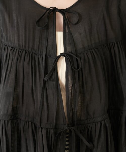 natural couture(ナチュラルクチュール)の「【Web限定】リボンティアードシアーブラウス(シャツ/ブラウス・レディース・ピンク系その他/ブラック/オフホワイト/ブルー・FREE)」の22枚目の写真