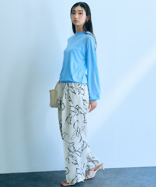 slattgir(スラットジール)の「高身長 シアー長袖ニットプルオーバー(トールサイズ)Essenave(ニット/セーター・レディース・ブルー/ブラック・LL/L/M)」の18枚目の写真