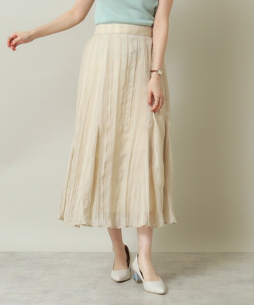 ITS'DEMO（イッツデモ）の「◆【ウエストゴム／腰回りすっきり／手洗い可】シアーチェックスカート（スカート・レディース・ダークブラウン/アイボリー/ブラック・00）」の4枚目の写真