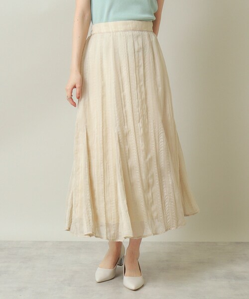 ITS'DEMO（イッツデモ）の「◆【ウエストゴム／腰回りすっきり／手洗い可】シアーチェックスカート（スカート・レディース・ダークブラウン/アイボリー/ブラック・00）」の16枚目の写真