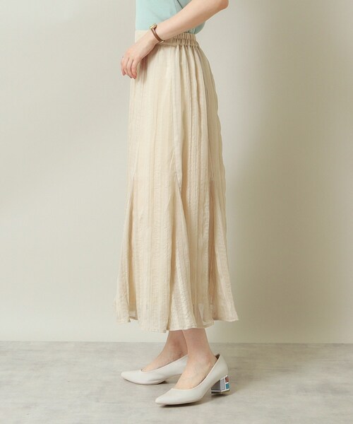 ITS'DEMO（イッツデモ）の「◆【ウエストゴム／腰回りすっきり／手洗い可】シアーチェックスカート（スカート・レディース・ダークブラウン/アイボリー/ブラック・00）」の17枚目の写真