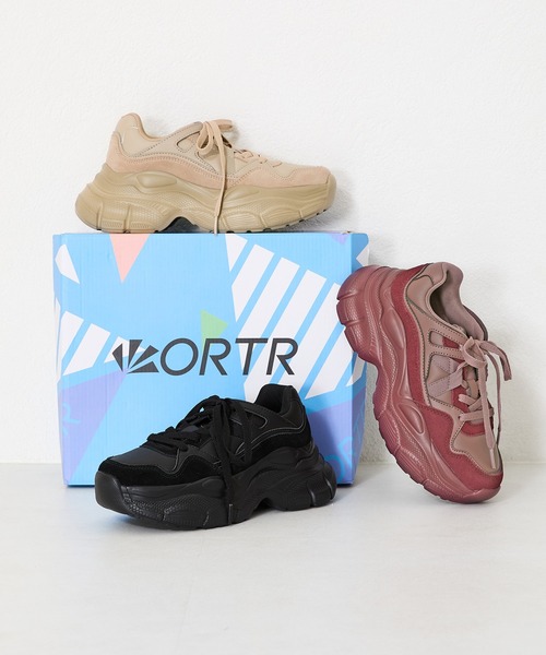 セール】ナイロンテープ厚底スニーカー OT3745 本革 スエード