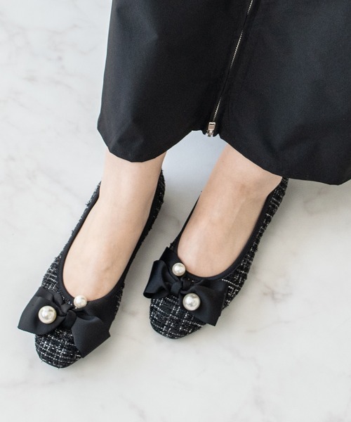 Bridget Birkin（ブリジットバーキン）の「【Bridget Birkin】ビッグパールリボンフラットシューズ(541528)（パンプス・レディース・ブラウン系その他/ベージュ系その他/ブラック系その他/ブラック系その他2・22.5/23/24/23.5/24.5）」の3枚目の写真