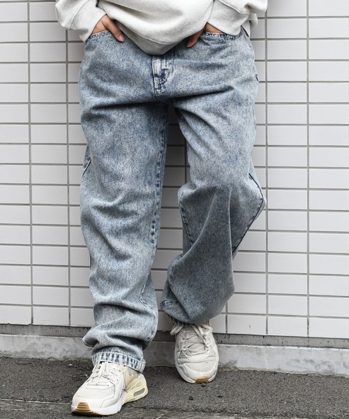 Starting Over(スターティングオーバー)の「vintage like loose fit tapered denim pants/ヴィンテージ ライク ルーズフィット テーパード デニムパンツ(デニムパンツ・メンズ・ケミカルウォッシュ/ブラック/ブラック系その他・M/L/XL)」の1枚目の写真
