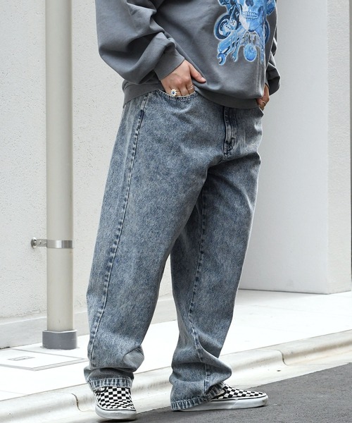 Starting Over(スターティングオーバー)の「vintage like loose fit tapered denim pants/ヴィンテージ ライク ルーズフィット テーパード デニムパンツ(デニムパンツ・メンズ・ケミカルウォッシュ/ブラック/ブラック系その他・M/L/XL)」の17枚目の写真