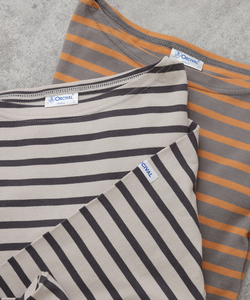 ORCIVAL（オーシバル）の「【ORCIVAL/オーシバル】 40/2 JERSEY L/S OR-C0137（Tシャツ/カットソー・レディース・ホワイト/オレンジ/ブラック/ホワイト×ホワイト・2）」の2枚目の写真