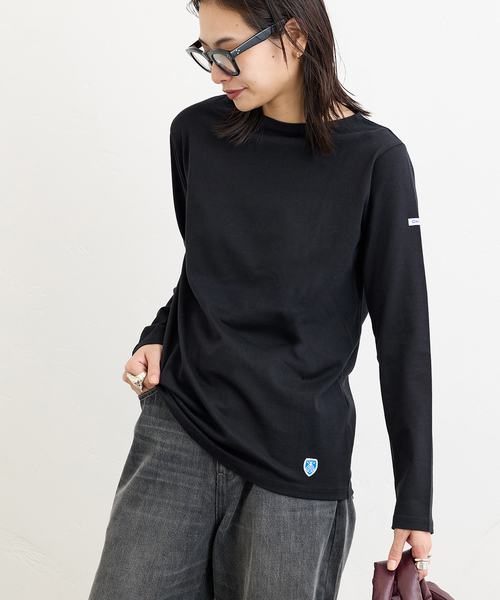 ORCIVAL（オーシバル）の「【ORCIVAL/オーシバル】 40/2 JERSEY L/S OR-C0137（Tシャツ/カットソー・レディース・ホワイト/オレンジ/ブラック/ホワイト×ホワイト・2）」の3枚目の写真