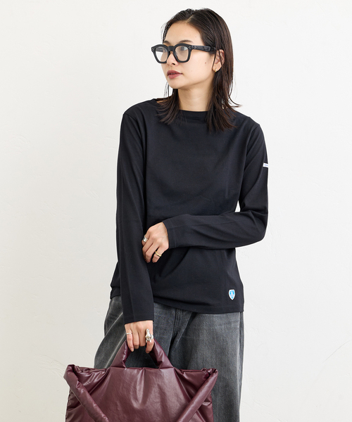 ORCIVAL（オーシバル）の「【ORCIVAL/オーシバル】 40/2 JERSEY L/S OR-C0137（Tシャツ/カットソー・レディース・ホワイト/オレンジ/ブラック/ホワイト×ホワイト・2）」の9枚目の写真