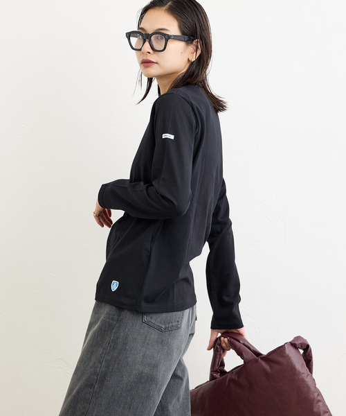 ORCIVAL（オーシバル）の「【ORCIVAL/オーシバル】 40/2 JERSEY L/S OR-C0137（Tシャツ/カットソー・レディース・ホワイト/オレンジ/ブラック/ホワイト×ホワイト・2）」の8枚目の写真