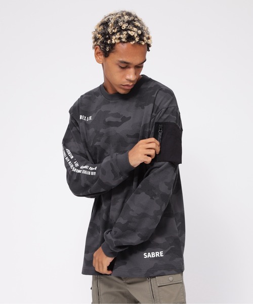AVIREX(アヴィレックス)の「SIDE ZIP STENCIL T-SHIRT "HAT IN THE RING" / サイドジップ ステンシル 長袖Tシャツ "ハット イン ザ リング" / AVIREX / アヴィレックス(Tシャツ/カットソー・メンズ・ブラック系その他/チャコール/ホワイト系その他/ライトグレー・MEDIUM/LARGE/X-LARGE/XX-LARGE)」の10枚目の写真
