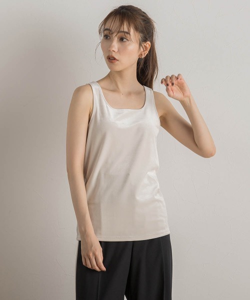 Droite lautreamont（ドロワットロートレアモン）の「スノーベロアタンクトップ≪手洗い可能≫（タンクトップ・レディース・ブラウン/オフホワイト・M）」の17枚目の写真