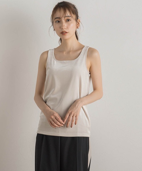 Droite lautreamont（ドロワットロートレアモン）の「スノーベロアタンクトップ≪手洗い可能≫（タンクトップ・レディース・ブラウン/オフホワイト・M）」の20枚目の写真