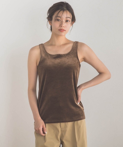 Droite lautreamont（ドロワットロートレアモン）の「スノーベロアタンクトップ≪手洗い可能≫（タンクトップ・レディース・ブラウン/オフホワイト・M）」の12枚目の写真