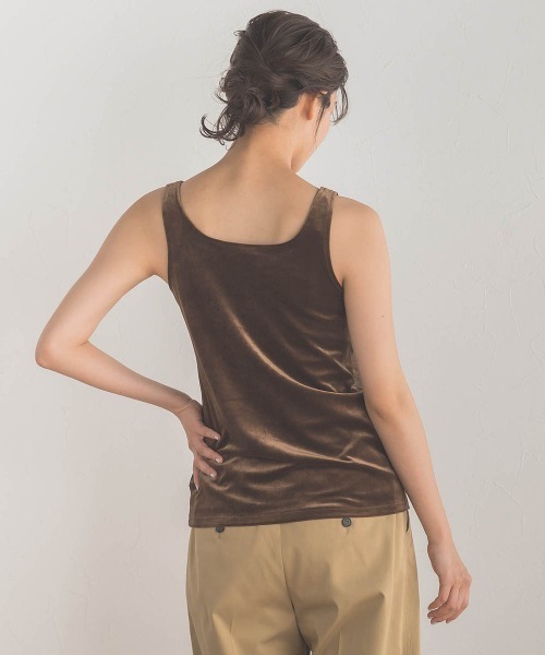 Droite lautreamont（ドロワットロートレアモン）の「スノーベロアタンクトップ≪手洗い可能≫（タンクトップ・レディース・ブラウン/オフホワイト・M）」の14枚目の写真