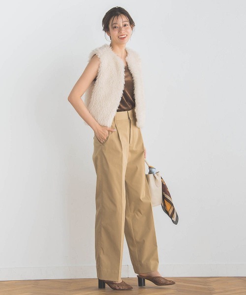 Droite lautreamont（ドロワットロートレアモン）の「スノーベロアタンクトップ≪手洗い可能≫（タンクトップ・レディース・ブラウン/オフホワイト・M）」の7枚目の写真