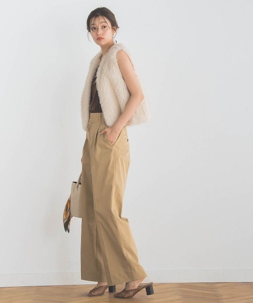 Droite lautreamont（ドロワットロートレアモン）の「スノーベロアタンクトップ≪手洗い可能≫（タンクトップ・レディース・ブラウン/オフホワイト・M）」の21枚目の写真