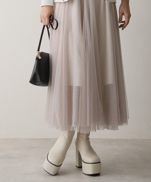 DEMETER（デメテル）の「厚底太ヒール スクエアトゥ ストレッチブーツ（ブーツ・レディース・ブラック系その他/アイボリー/ブラック・S/M/L/LL）」の16枚目の写真