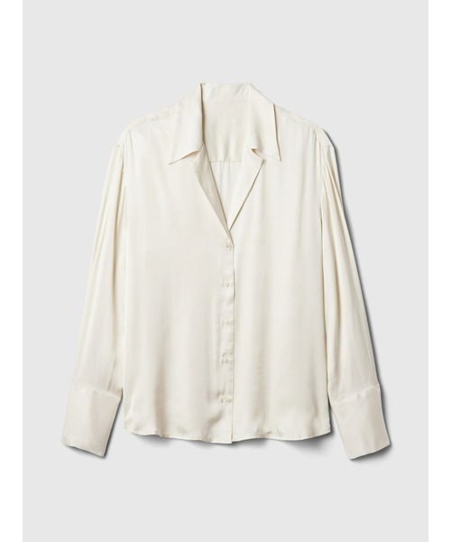 GAP(ギャップ)の「サテン パーフェクトシャツ(シャツ/ブラウス・レディース・ブラック/ベージュ・XXS/L/M/S/XS)」の6枚目の写真