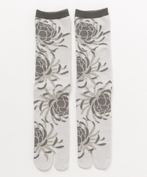 倭物やカヤ（ワモノヤカヤ）の「【カヤ】足袋型くつ下25～28cm 花装い 灰色（ソックス/靴下）」